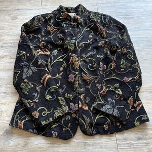 Tapestry Coat Vintage Women's Medium Fieldgear Black Whimsygoth Fall Goth